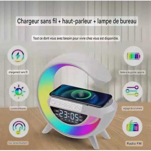 Réveil Intelligent Haut Parleur Veilleuse Et Chargeur