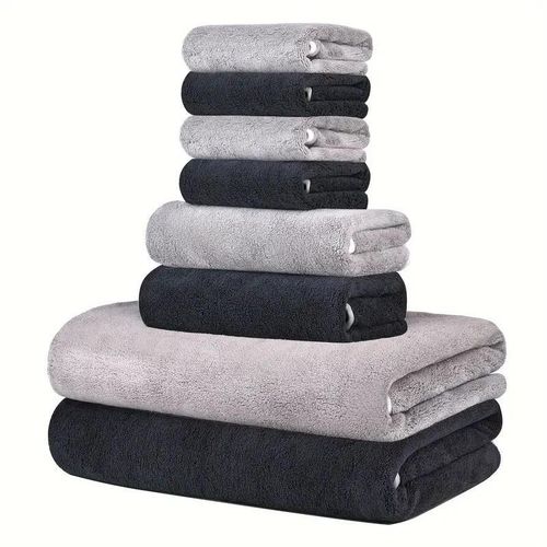 Ensemble de 8 serviettes de bain à séchage rapide, très absorbantes et légères, à usages multiples.