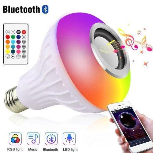 ampoule musicale LED Bluetooth (LED Music Bulb). C'est un appareil polyvalent qui combine l'éclairage LED avec un haut-parleur Bluetooth intégré, permettant de diffuser de la musique sans fil depuis un smartphone ou une tablette_ blanc