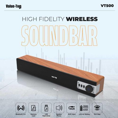 Haut-parleur Bluetooth multimédia 2.0, barre de son en bois, haut-parleurs stéréo