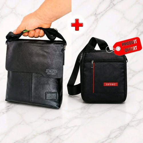 Pochette Bandoulière Casual Bleue + Sac offert - NOIR