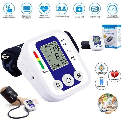 Tensiomètre, Moniteur de Santé de la Tension Artérielle, Moniteur de Fréquence Cardiaque Bras Poignet