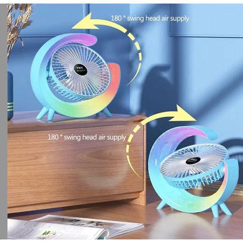 Ventilateur De Bureau Portable Coloré Avec Lumière LED