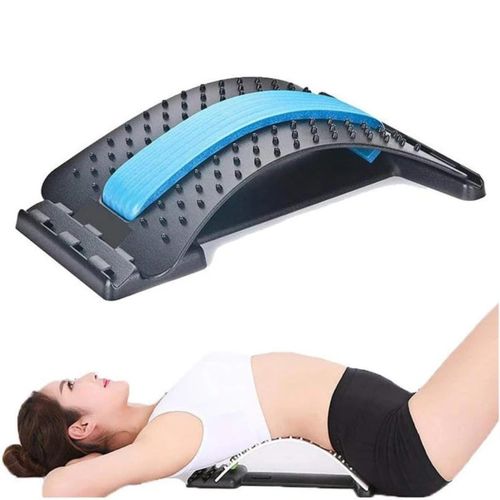Civière Dorsale Ajustable - Correcteur de Posture et Masseur - Noir & Bleu