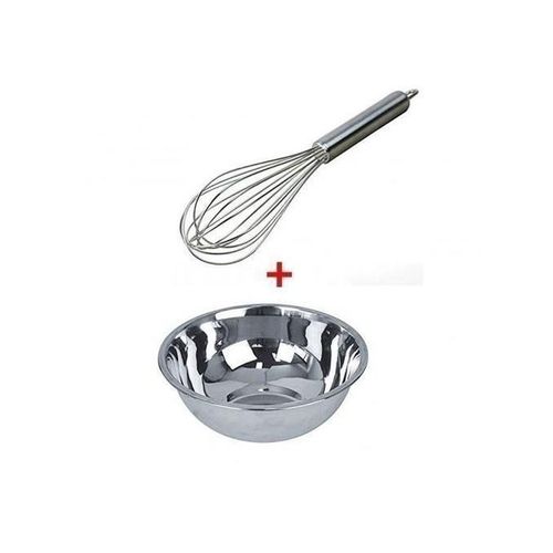 Ensemble D'un Fouet Et Un Saladier - Argent