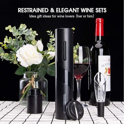 Décapsuleurs électriques Pour Vin Rouge, Coffret Cadeau, Tire-bouchon Avec Coupe-capsule, Bouchon à Vide, Aérateur De Vin, Bec Verseur Pour Noël, Saint-Valentin, Fête Des Pères BV