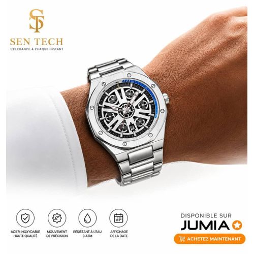 Montre Homme de Luxe SEN TECH – Quartz Premium, Acier Inoxydable, Sport Élégant