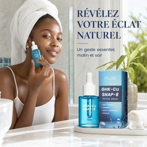 Sérum Anti-Âge MELAO GHK-Cu & SNAP-8 – Concentré Peptide Haute Performance, Effet Raffermissant et Anti-Rides 30ml