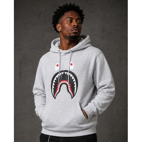 Sweat à Capuche Homme Gris Imprimé Vintage – Style Urbain Moderne