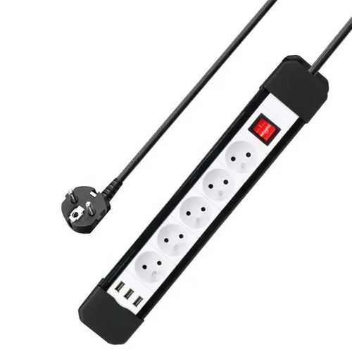 Multiprise Parafoudre 5 Prise Avec 3 Ports USB