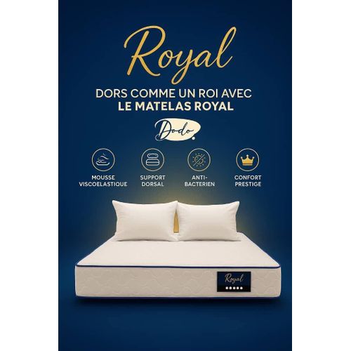 Matelas ROYAL PH6 - Mousse bleue – FERME DURABLE - 2 places EP 20 190x140x20
