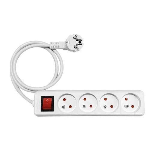 Multiprise électrique 4 prises avec interrupteur lumineux, de type prise française (Type E)