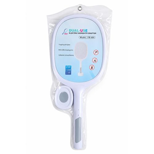 Raquette Lumineuse électrique - Anti Moustique - Rechargeable FB-880 avec Lampe UV