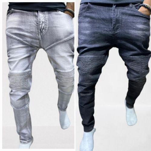 Lot De 2 Pantalon Jeans Homme à Design Noir-Gris