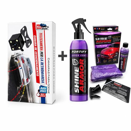 Kit caméra de recul pour voiture + Spray de revêtement céramique automobile