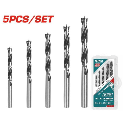 Jeu De Forets À Bois 5 Pièces - TACSD7055 - Diamètres 4 à 10mm - Pointe De Centrage