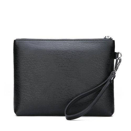 Pochette pour homme à grande capacité - Clutch en cuir doux pour téléphone & portefeuille