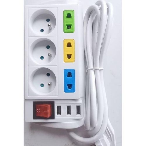 Multiprise Parafoudre 6 Prises Avec 3 Pots USB