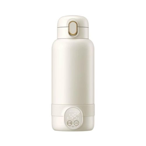 Chauffe-milke sans fil pour bébé, capacité 500 ml, température réglable, portable, chauffe-bouteille pour nourrissons, inox, écran LED intérieur, surveillance en temps réel de la température, design compact