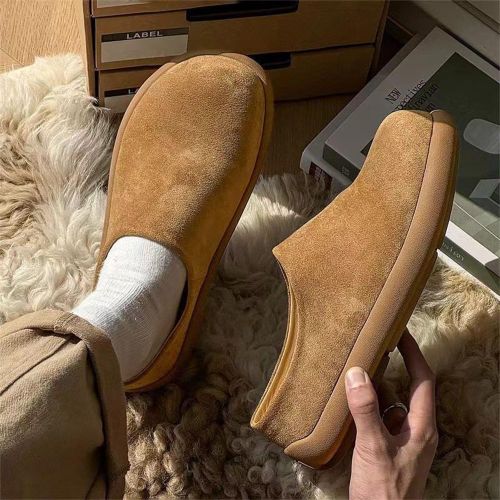 Mules et sabots respirants pour homme en daim – Chaussures plates style mocassin pour l'intérieur et l'extérieur (été)