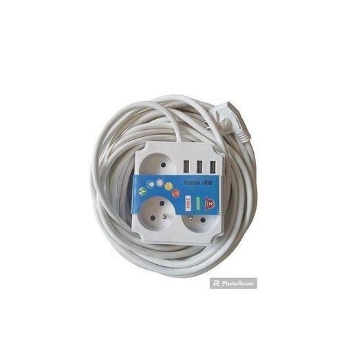 Multiprise Ralonge Électrique - 3 Prises + Usb