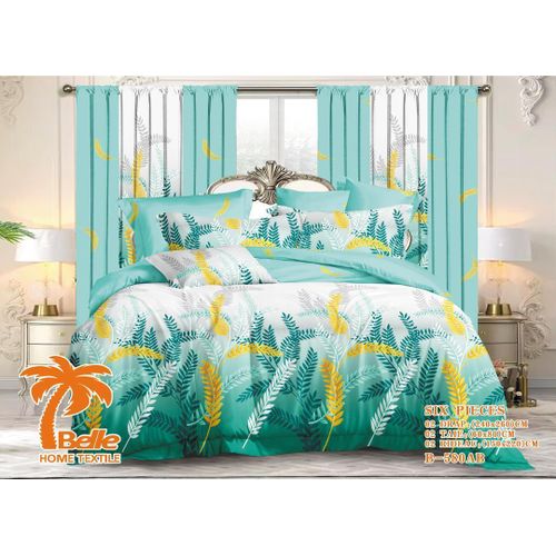Lot Complet : 2 Draps + 2 Taies + 2 Rideaux – Design Élégant et Confort Assuré