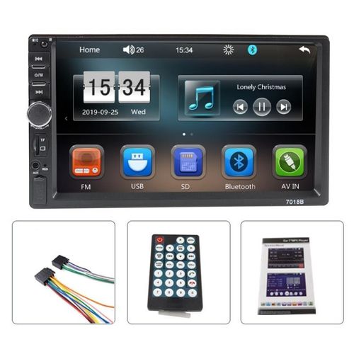 Autoradio MP5, lecteur audio vidéo, écran tactile 7 pouces, stéréo, radio FM, Bluetooth, USB