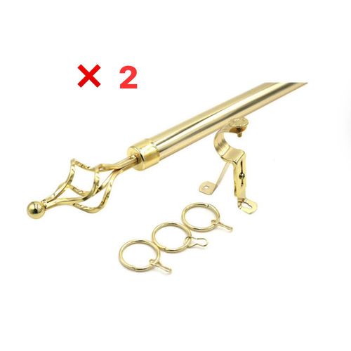 lot De 2 Tringles à Rideaux Extensible 2m or