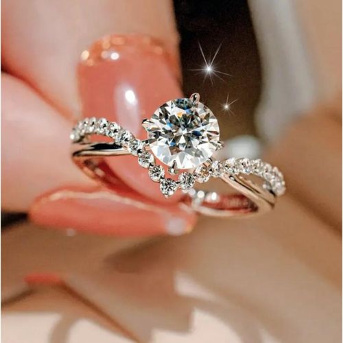 Anneau De Mariage Luxueux Anneau Diamant Style Couple Ensemble D'anneaux Assortis Anneau De Mariage Tendance Et Simple Avec Ouverture Réglable