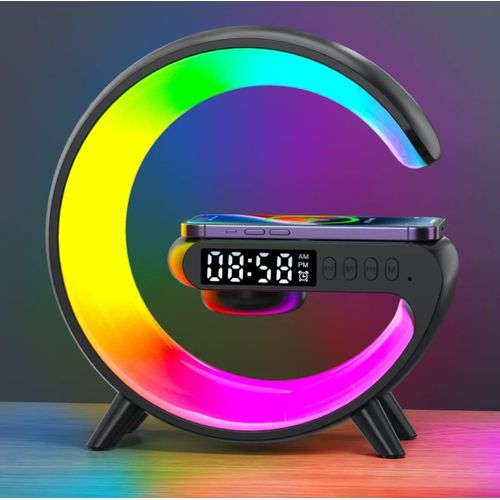 Réveil Matinal Connecté 3-en-1 - Horloge, Chargeur Sans Fil 15W et Haut-Parleur Bluetooth