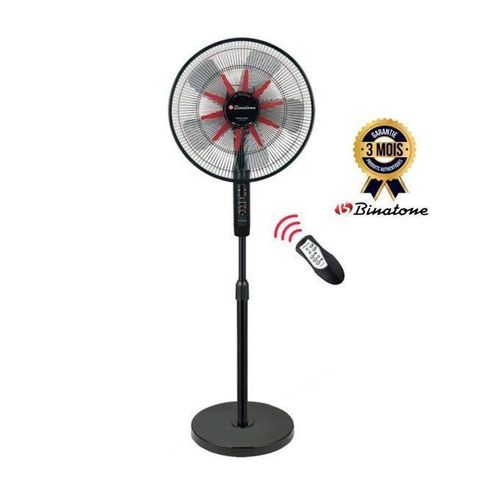 Binaton Ventilateu Sur Pied - Binaton - 1612CR - Avec Télécommande - Noir/Rouge