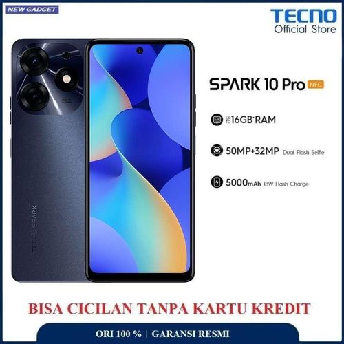 smartphone Spark 10 Pro - 6.8 HD+ - 2 SIM - 4G – 8Go+8Go - 256Go - 32Mpx/50Mpx - 5000 MAh – Noir