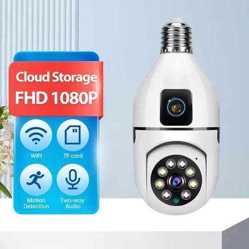 Caméra de Surveillance WiFi PTZ 1080P – Ampoule Fisheye 360° – Vision Nocturne et Audio
