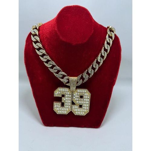 Chic Chaîne En Strass Luxueuse Bling Médaillée 38