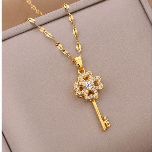 Chaîne 45 cm En Acier Inoxydable Doré Pendentif clé idéal cadeau pour saint valentin