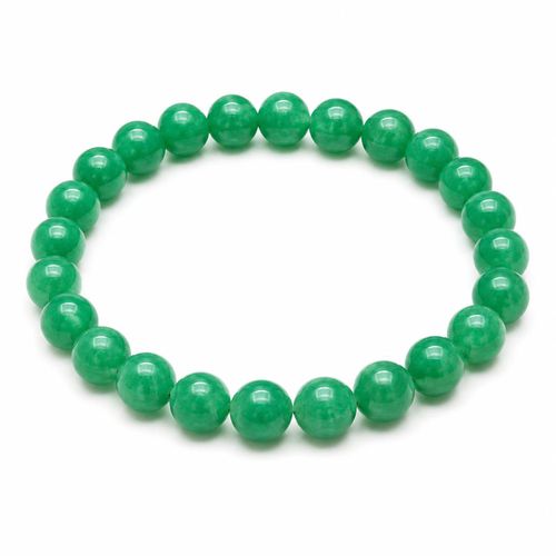 Bracelet en Aventurine Verte pour Homme et Femme – Bracelet Élastique en Perles Rondes Vertes – Bijou Tendance