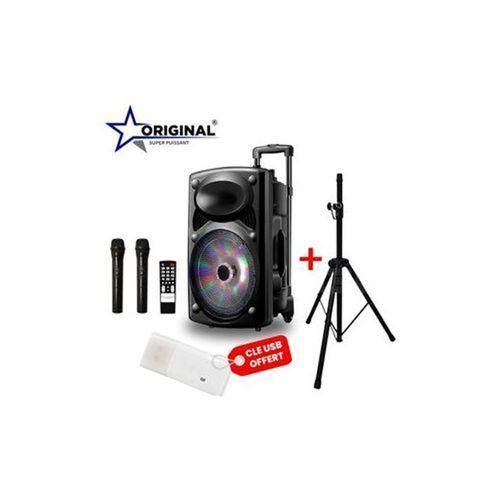 Haut-parleur Système Audio Avec Multimédia - OP D14 - FM/USB/Carte Mémoire - Noir + Trépied & Clé USB