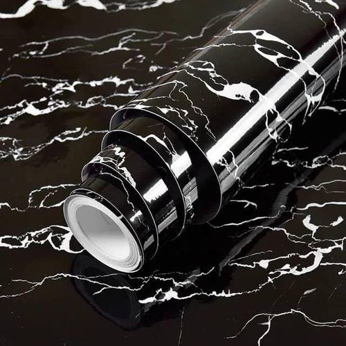 Papier Peint Adhésif Mabre Noir - Cuisine -10M