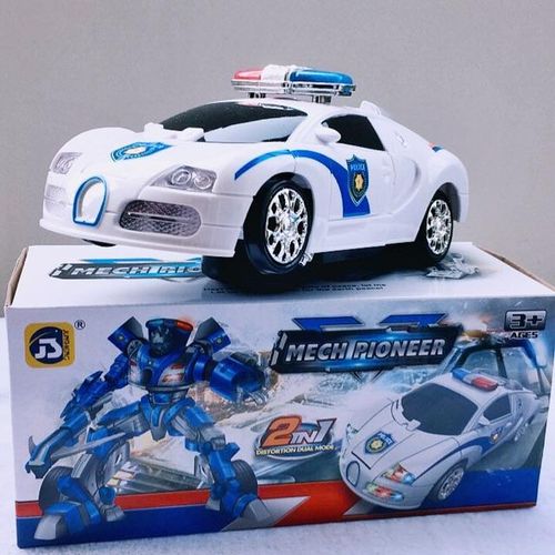 Voiture Robot de Police 2 en 1 – Mech Pioneer pour enfants / BLANC