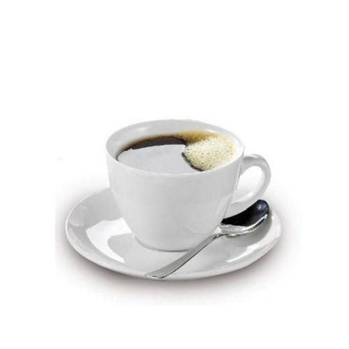 Lot de 6tasses et sous tasses + 6 cuillères à café couleur argent pour une bonne pause café bg