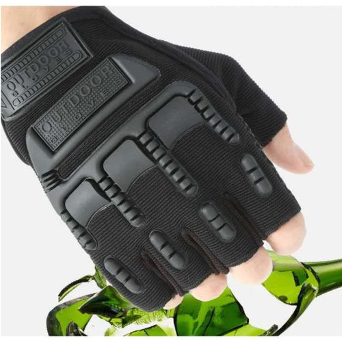 Gants Tactiques de Protection Renforcés - Anti-Choc & Anti-Dérapant - Idéal Moto, Travail, Bricolage et Sport - Haute Résistance - Noir