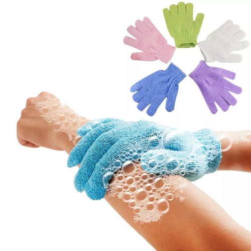 5 Gant Exfoliant Visage Doux - Gant Nettoyant pour Points Noirs & Pores - Pour Femme - Lot de 5 Couleurs - Réutilisable