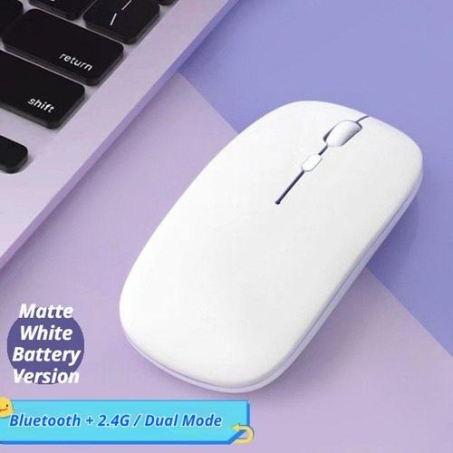 Souris silencieuse double mode blanc mat à piles