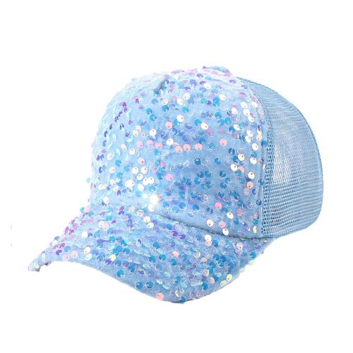 Chapeau de baseball à dentelle en mesh pour femmes, respirant, protégeant du soleil, casque solaire, tendance et polyvalent pour les sorties -----bleu