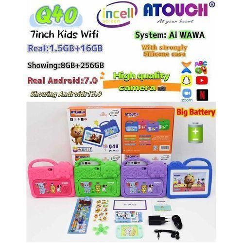 Tablette éducative Pour Enfant Q40 Lite - 8Go /256Go - Ecran Blindé 7 Pouces - Wi-Fi - Bluetooth - Camera-rose