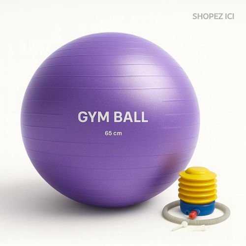 ballon de gym 65 cm, swiss ball, ballon pilates, ballon yoga, fitball, anti-éclatement, gainage, entraînement du core
