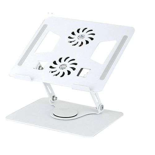 Support Pour Ordinateur (blanc) Avec 2 Ventilateur De Refroidissement