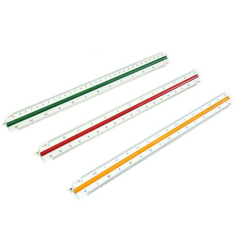 Règle KUTCH trigonométrique 30cm Règle d'échelle triangulaire à trois bords Règle de conception d'ingénierie en plastique