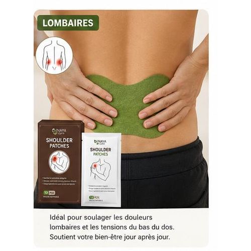 Pack de 12 Patchs Antidouleur Multi-Zones – Cure d'Attaque contre les Douleurs de Dos, Courbatures et Tensions Musculaires – Forme Ergonomique Ciblée Extra Confort