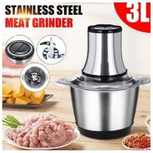 Foutoumix 3L - hacheur de viande - Blender - mixeur de foutou graine et viande - Broyeur Alimentaire - Mixeur Hachoir électrique 3L - Multifonction - INOX Noir